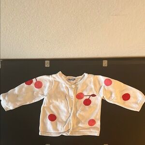 Jacadi White and Red Cherry Sweater